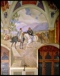 El Encuentro entre Giuseppe Garibaldi (1807-82) y el Rey Vittorio Emmanuele II (1820-78) el 26 de octubre de 1860 en Teano, Italia, 1886